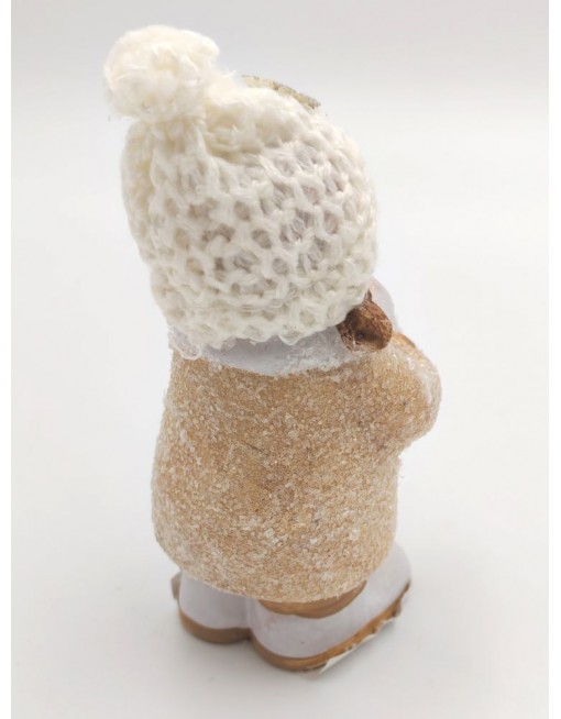 Gyerek figura hógolyóval, 13 cm