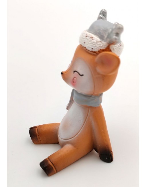 Ülő őzike figura, 7 cm