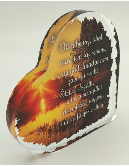 Plexi szív felirattal