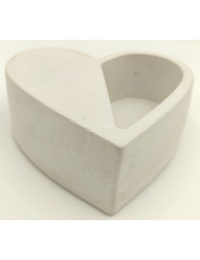 Gipsz-cement kaspó, szív