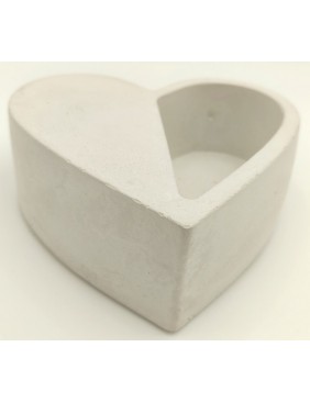 Gipsz-cement kaspó, szív