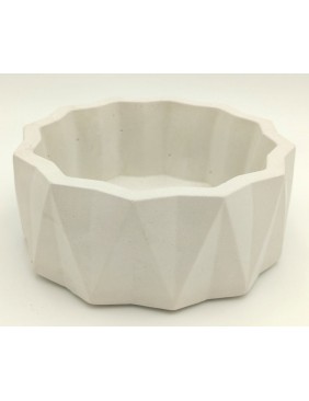 Gipsz-cement kaspó, háromszög minta