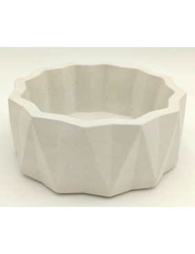 Gipsz-cement kaspó, háromszög minta