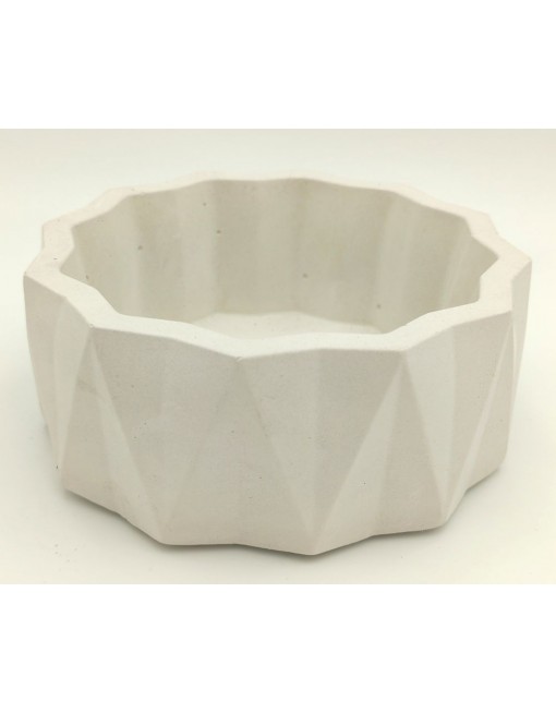 Gipsz-cement kaspó, háromszög minta