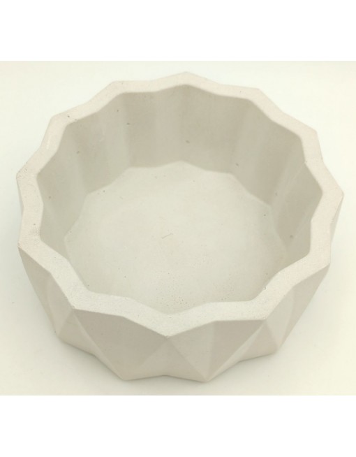 Gipsz-cement kaspó, háromszög minta