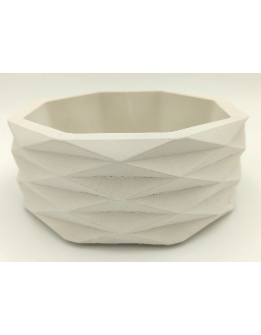 Gipsz-cement kaspó, rombusz minta