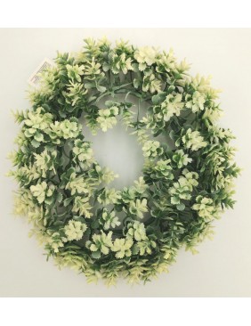 Zöld műanyag koszorú