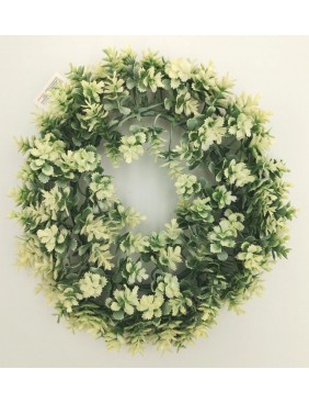 Zöld műanyag koszorú