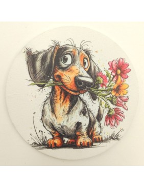 Dekor tábla, tacsi virággal - 11,8 cm