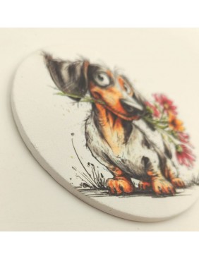 Dekor tábla, tacsi virággal - 14,8 cm