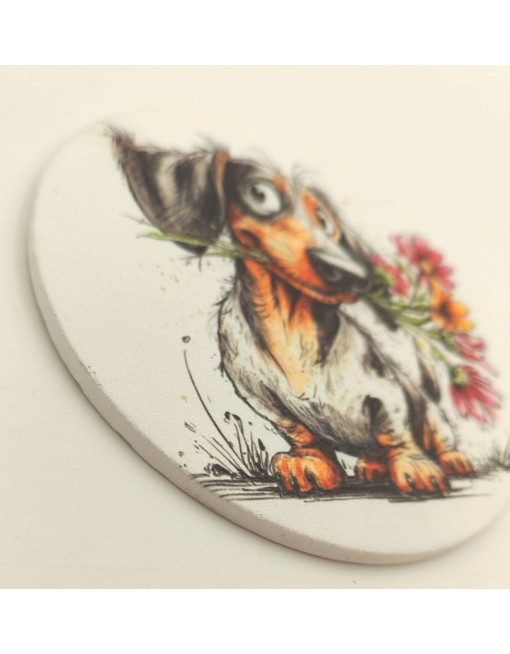 Dekor tábla, tacsi virággal - 14,8 cm