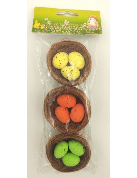 Fürjtojás fészekben, 3 db