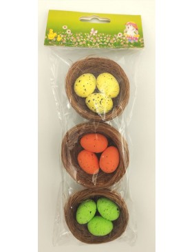 Fürjtojás fészekben, 3 db