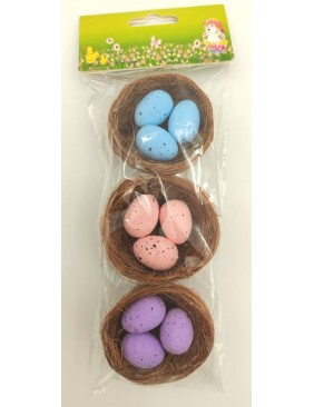 Fürjtojás fészekben, 3 db