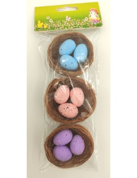 Fürjtojás fészekben, 3 db