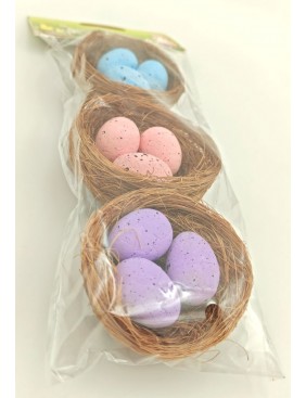 Fürjtojás fészekben, 3 db