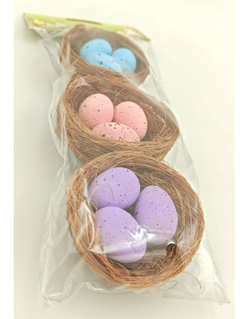 Fürjtojás fészekben, 3 db