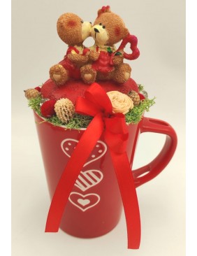 Macipár szíves bögrén 1