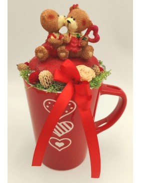 Macipár szíves bögrén 1