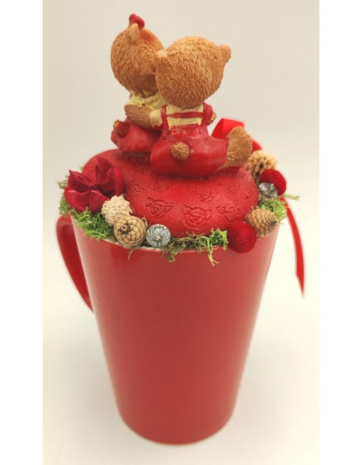 Macipár szíves bögrén 1