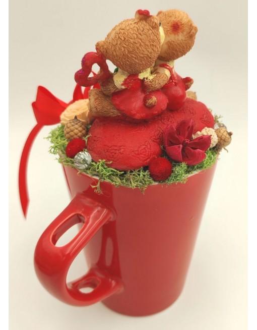 Macipár szíves bögrén 1