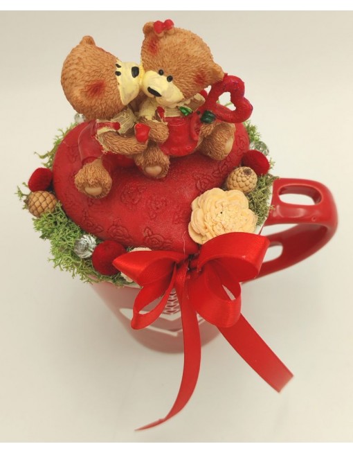 Macipár szíves bögrén 2