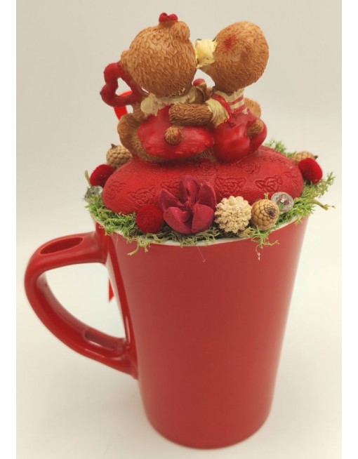 Macipár szíves bögrén 2