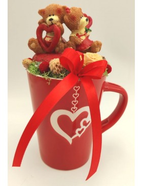 Macipár szíves bögrén 3