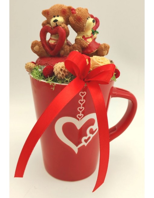 Macipár szíves bögrén 3