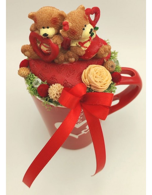 Macipár szíves bögrén 3