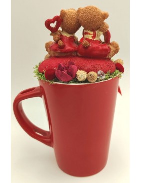 Macipár szíves bögrén 3