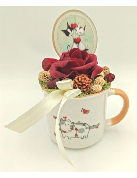 Díszített cicás bögre 1