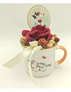 Díszített cicás bögre 1