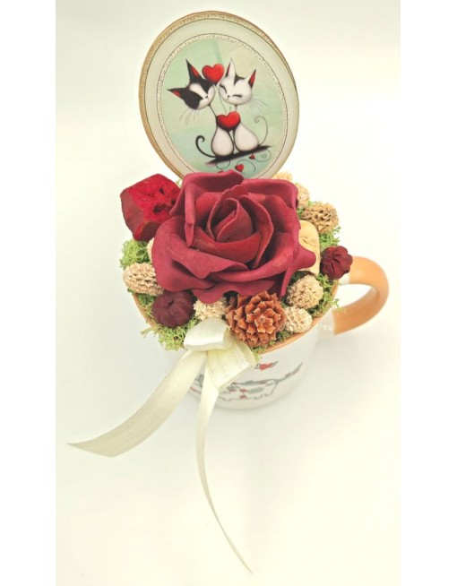 Díszített cicás bögre 1