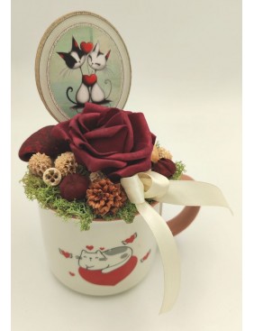 Díszített cicás bögre 2