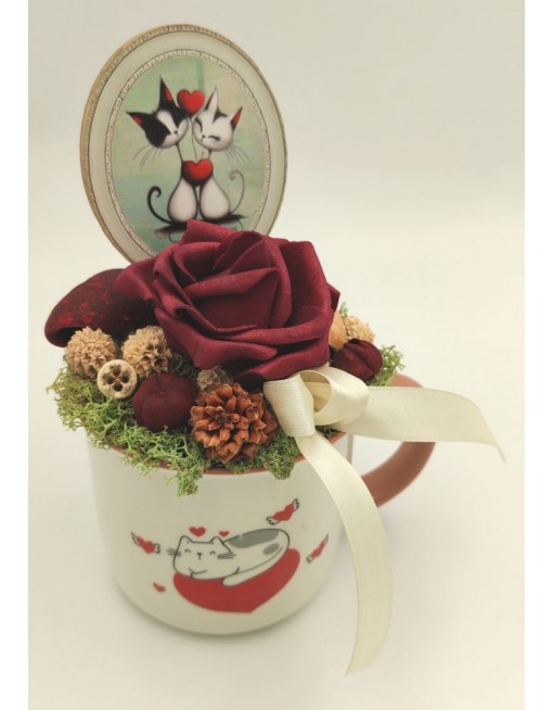 Díszített cicás bögre 2