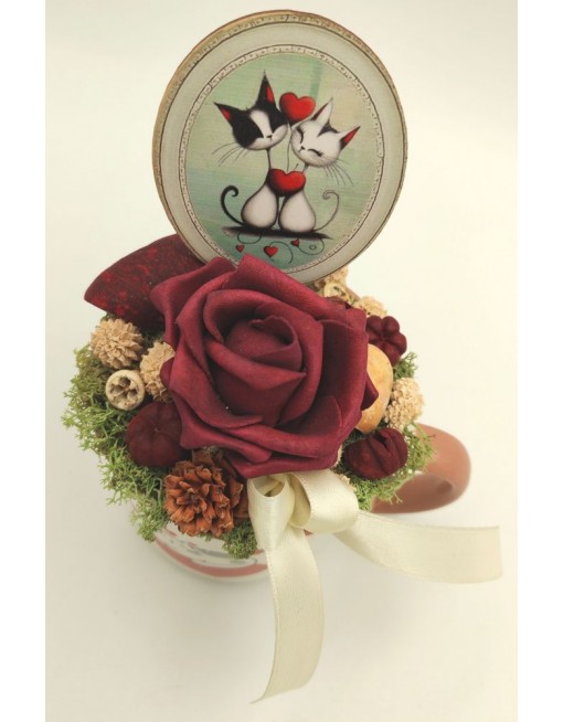 Díszített cicás bögre 2