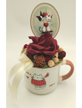 Díszített cicás bögre 3