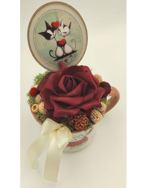 Díszített cicás bögre 3