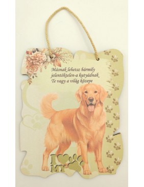 Fa dekor tábla, Golden retriver 1