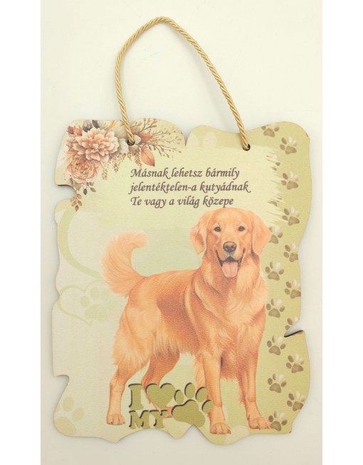 Fa dekor tábla, Golden retriver 1
