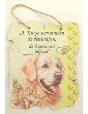 Fa dekor tábla, Golden retriver 2