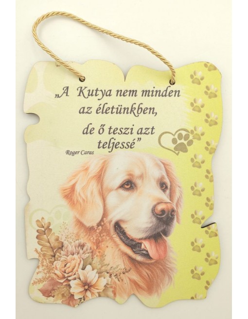 Fa dekor tábla, Golden retriver 2