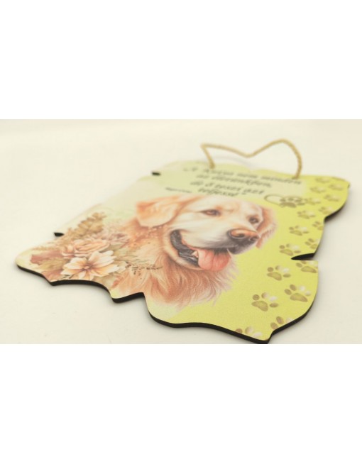 Fa dekor tábla, Golden retriver 2
