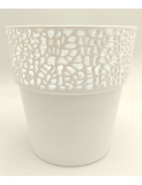 Csipkés kaspó, fehér