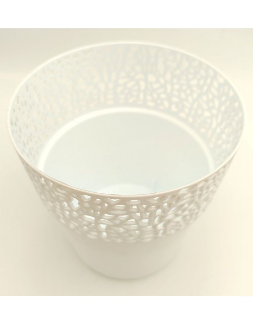 Csipkés kaspó, fehér