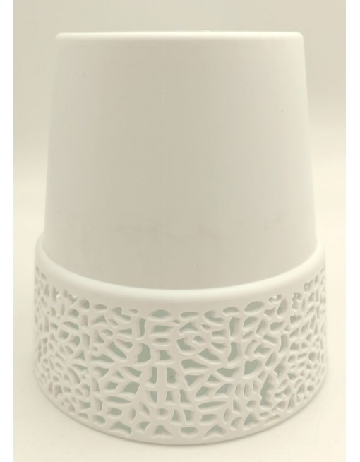 Csipkés kaspó, fehér