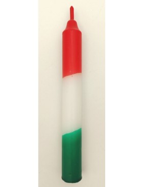 Szálas gyertya, piros-fehér-zöld