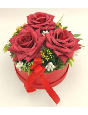 Nagy piros box, 3 rózsa