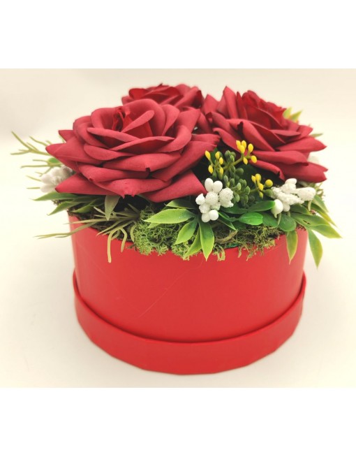 Nagy piros box, 3 rózsa